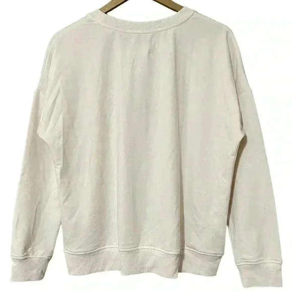 Rae Dunn Women’s Small Sea Salt Drop Shoulder “BLESSED” Graphic Sweatshirt NWT - Picture 2 of 6